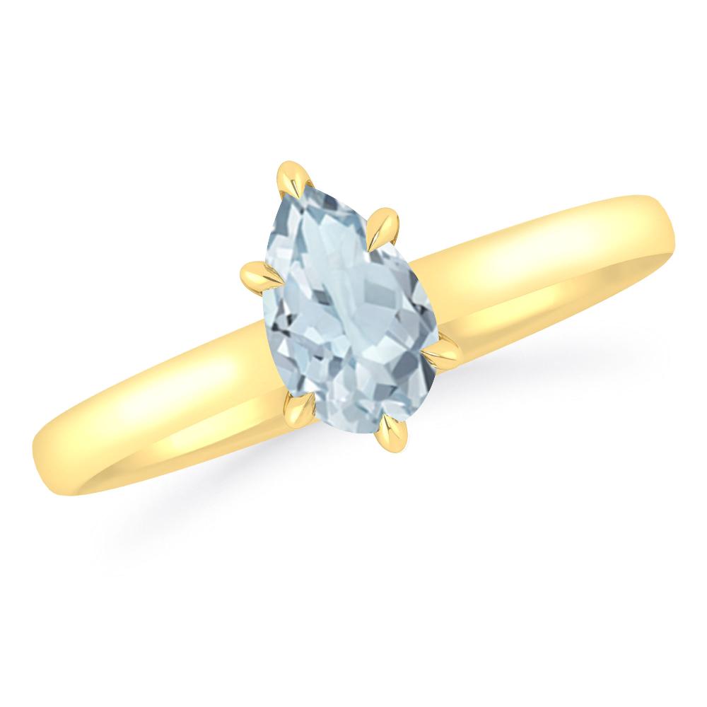 Yellow Gold - Aquamarine