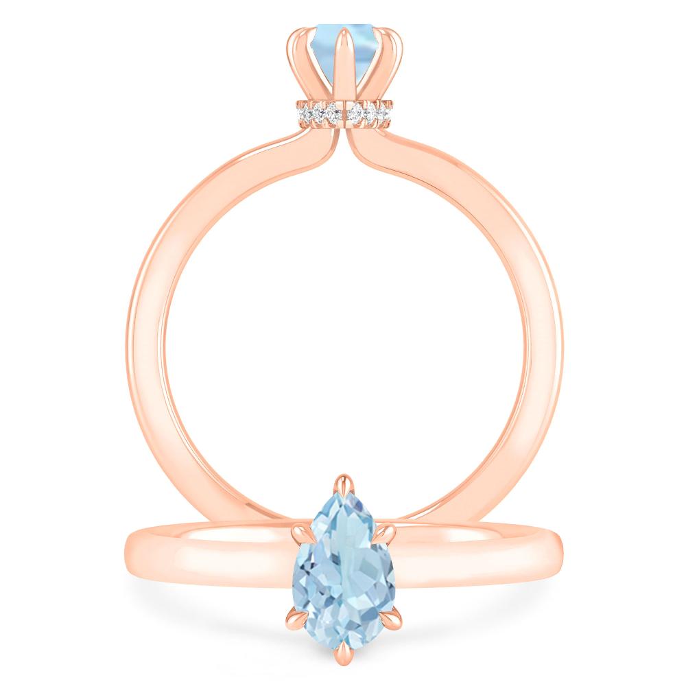 Rose Gold - Aquamarine