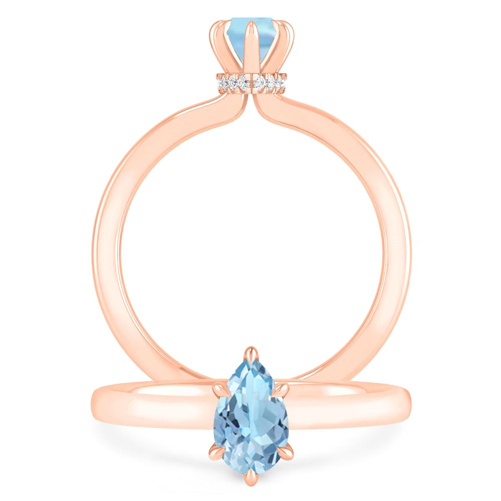 Rose Gold - Aquamarine