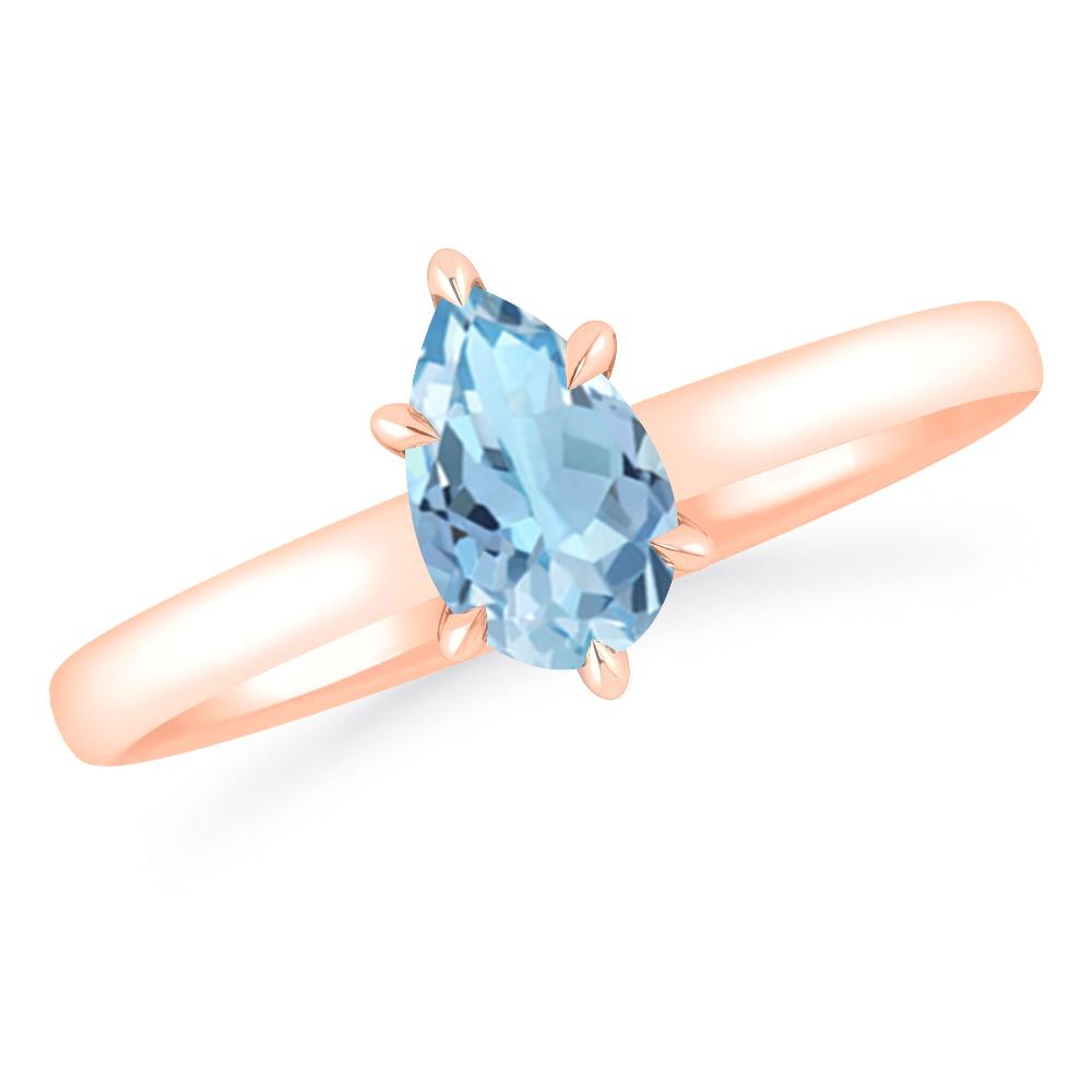 Rose Gold - Aquamarine