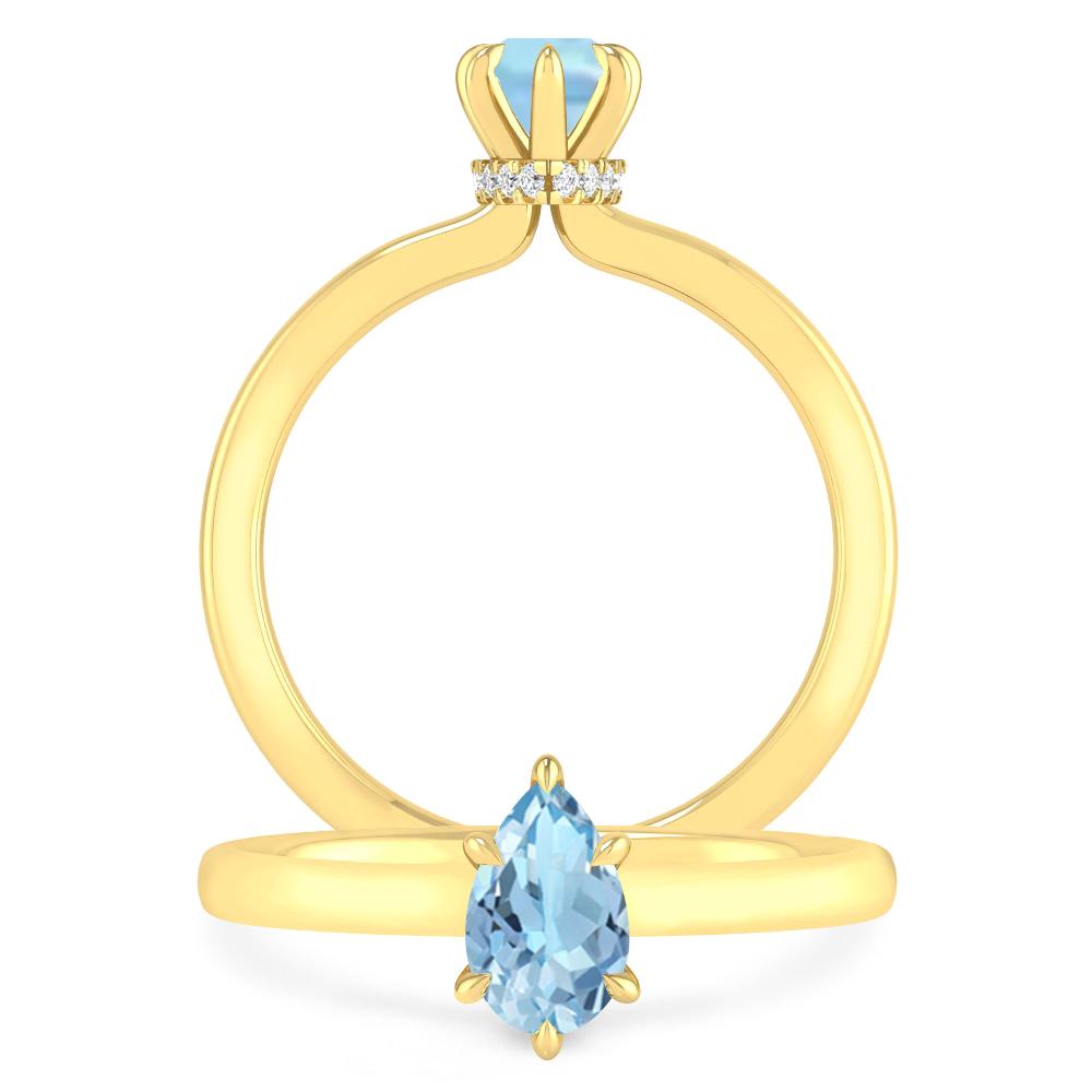 Yellow Gold - Aquamarine