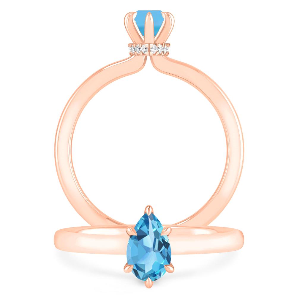 Rose Gold - Blue Topaz