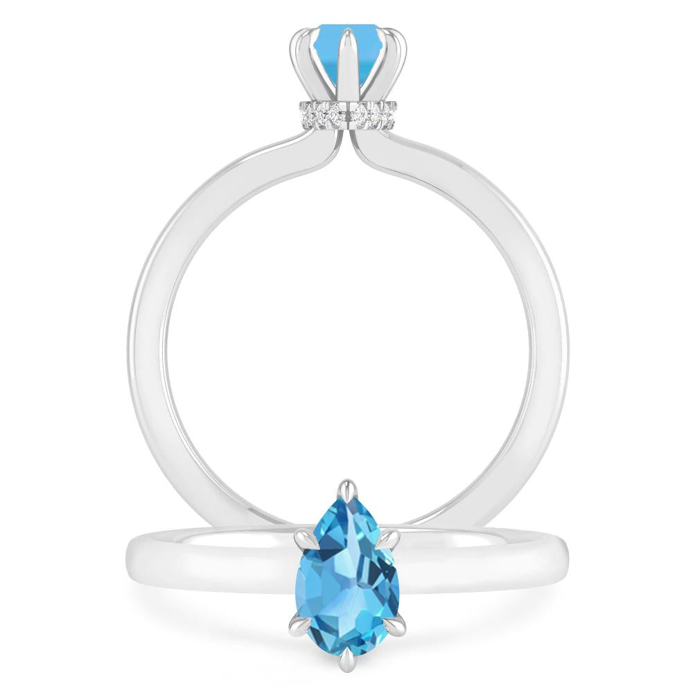 White Gold - Blue Topaz