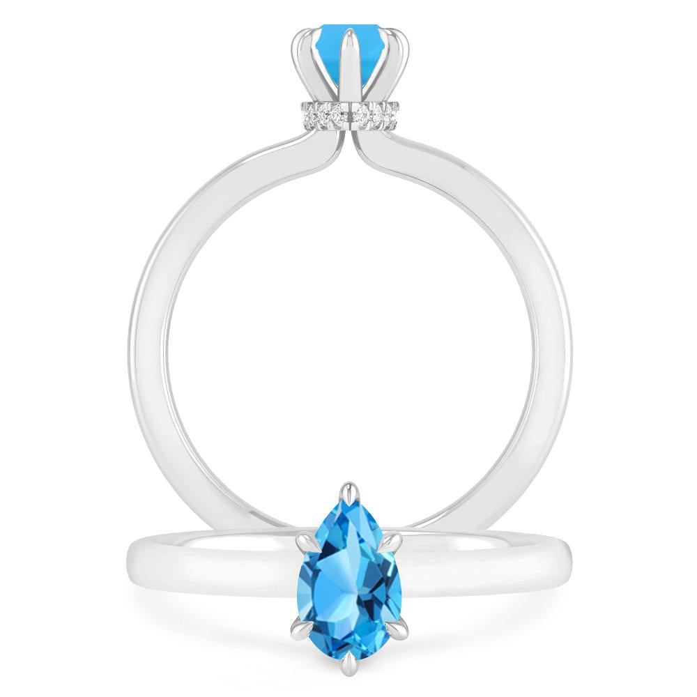 White Gold - Blue Topaz