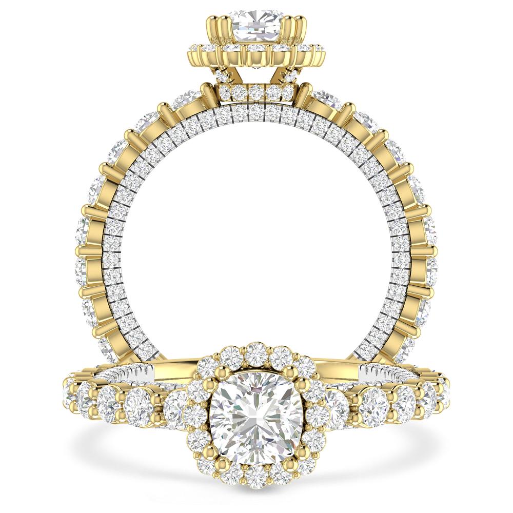 Yellow Gold/White Gold - Cushion