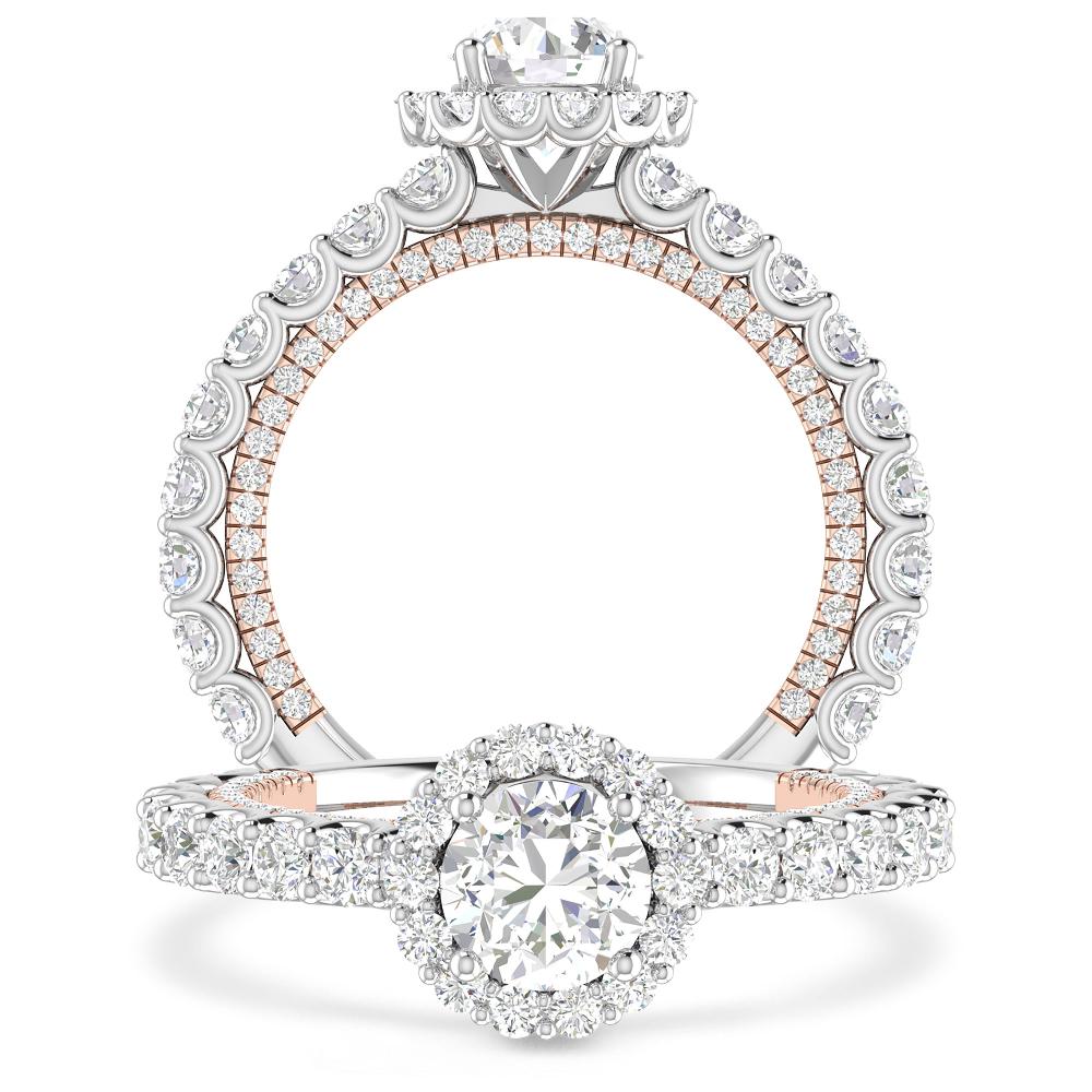 White Gold/Rose Gold - Round