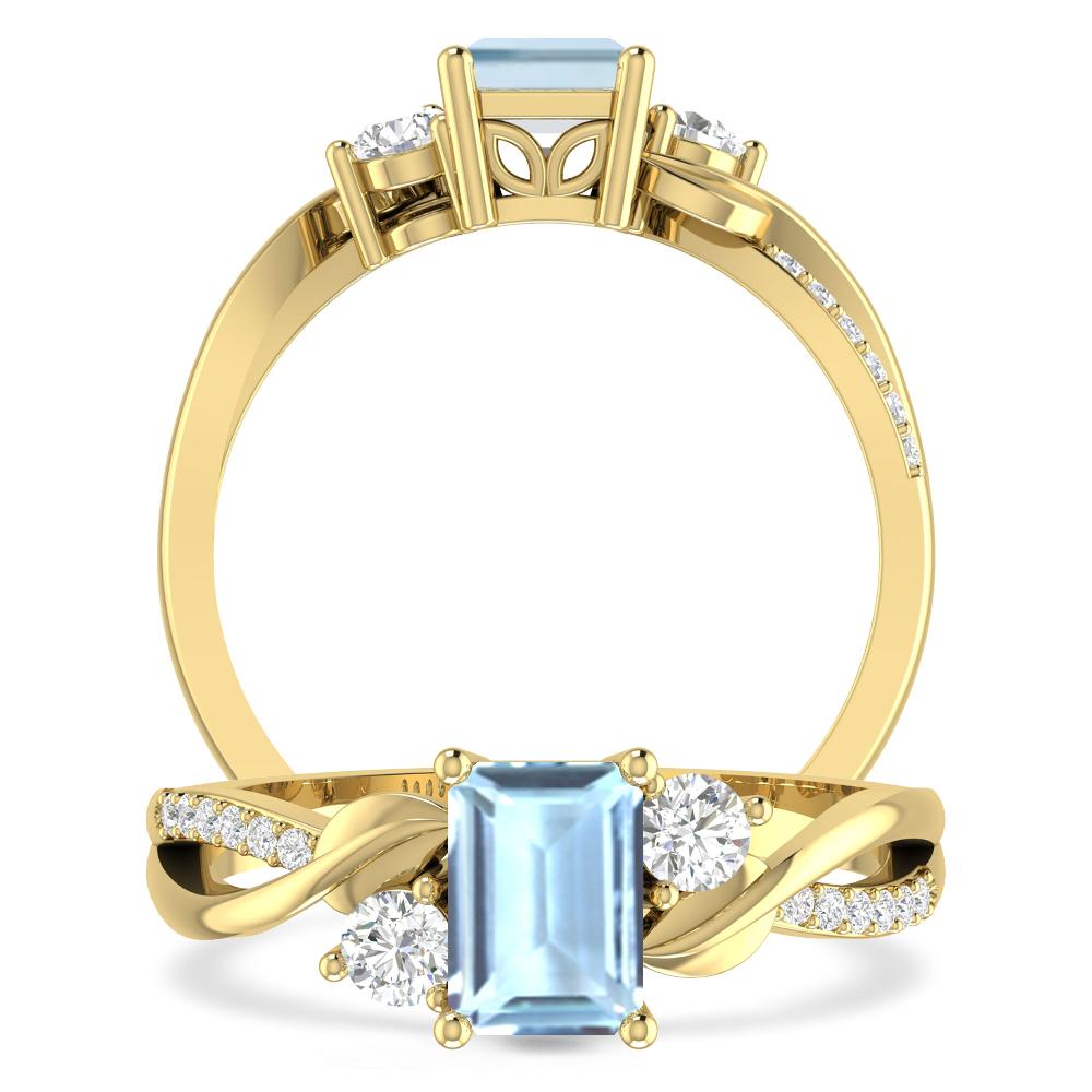 Yellow Gold - Aquamarine