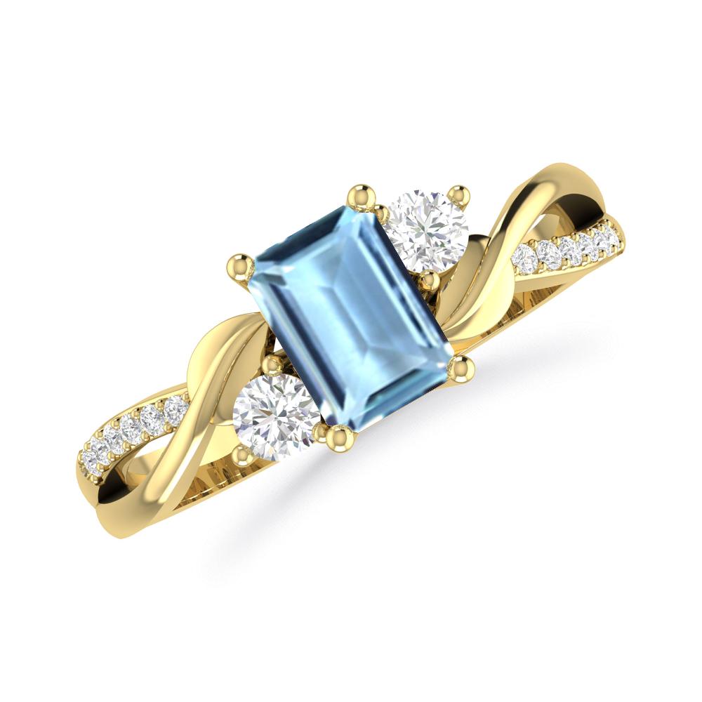 Yellow Gold - Aquamarine
