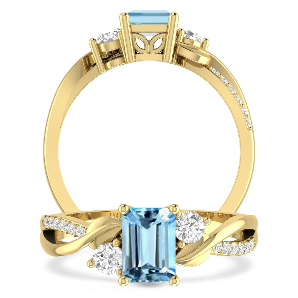 Yellow Gold - Aquamarine