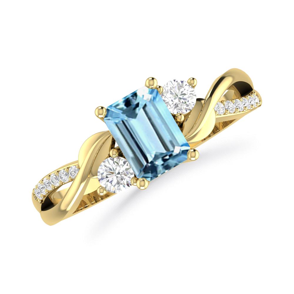 Yellow Gold - Aquamarine
