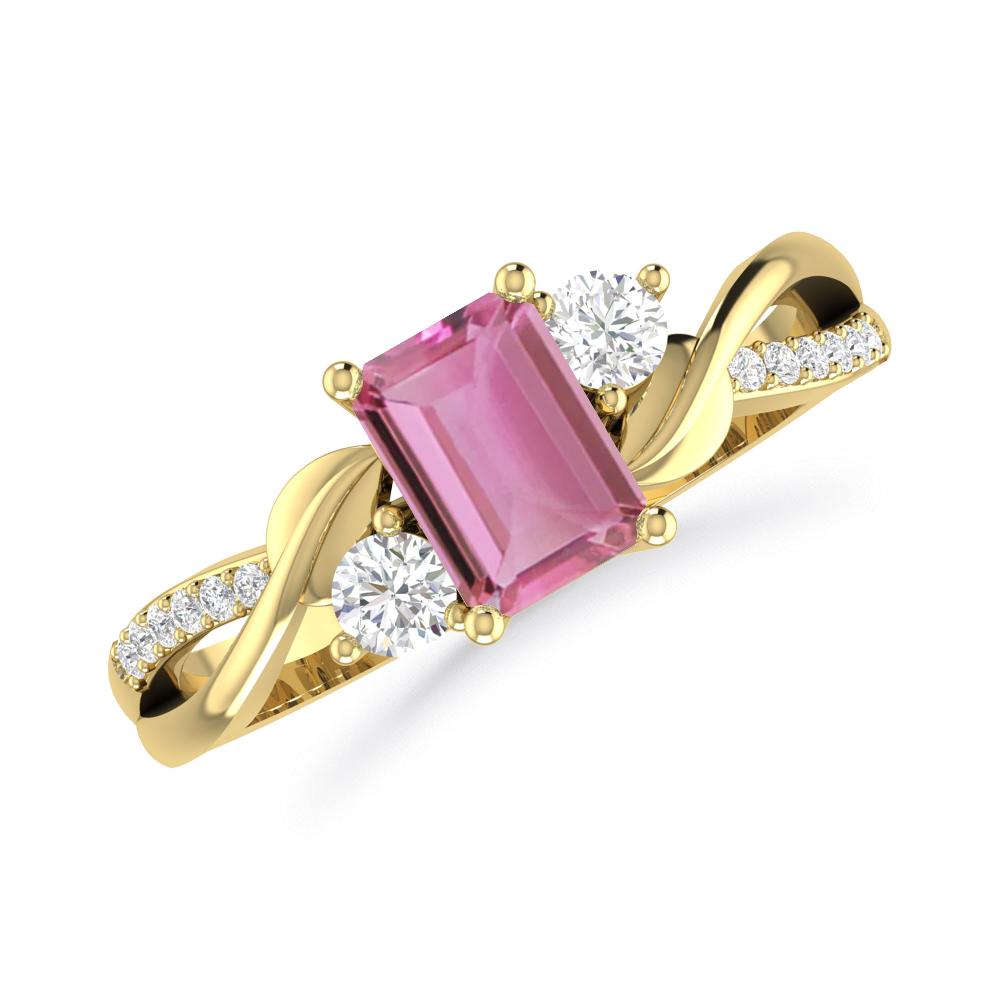 Yellow Gold - Pink Tourmaline