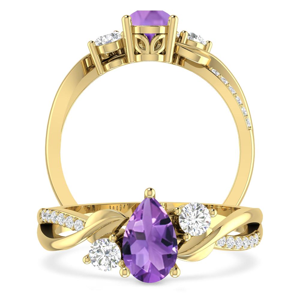 Yellow Gold - Amethyst