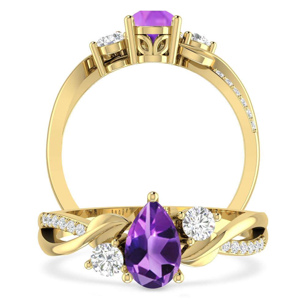 Yellow Gold - Amethyst