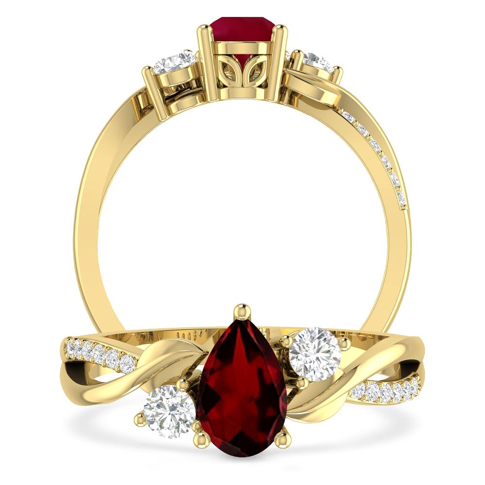 Yellow Gold - Garnet