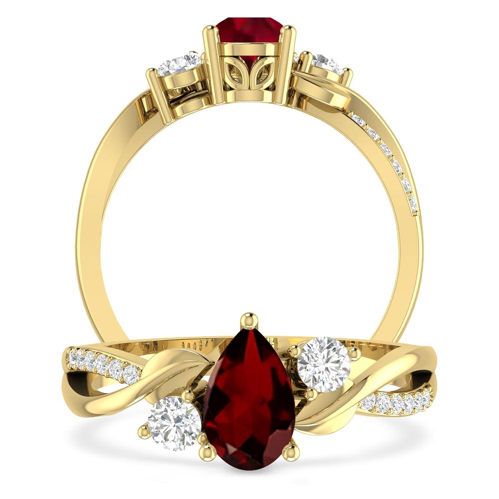 Yellow Gold - Garnet