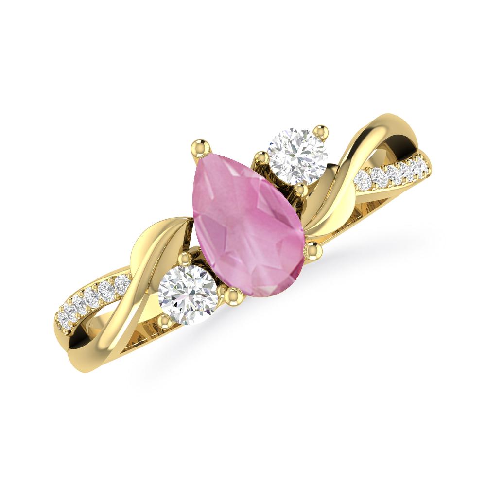 Yellow Gold - Pink Tourmaline