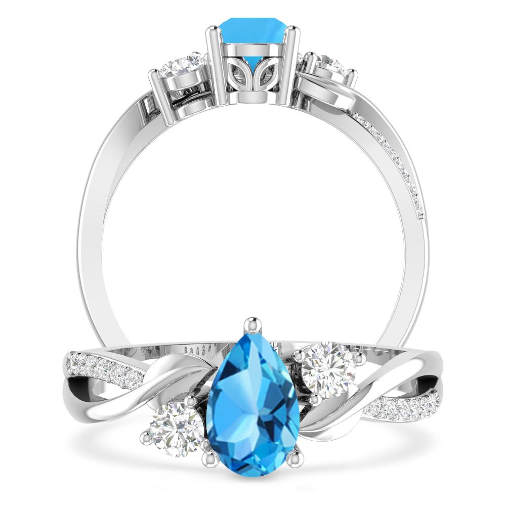 White Gold - Blue Topaz