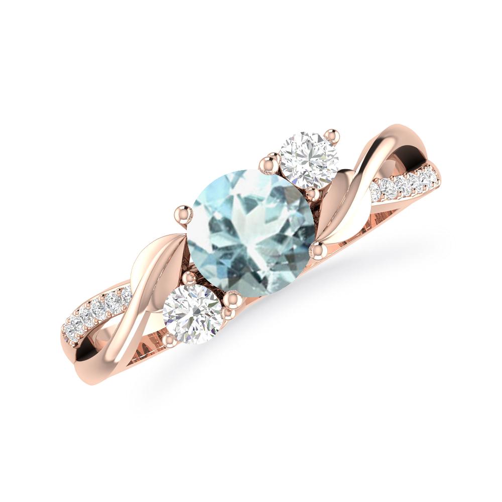 Rose Gold - Aquamarine