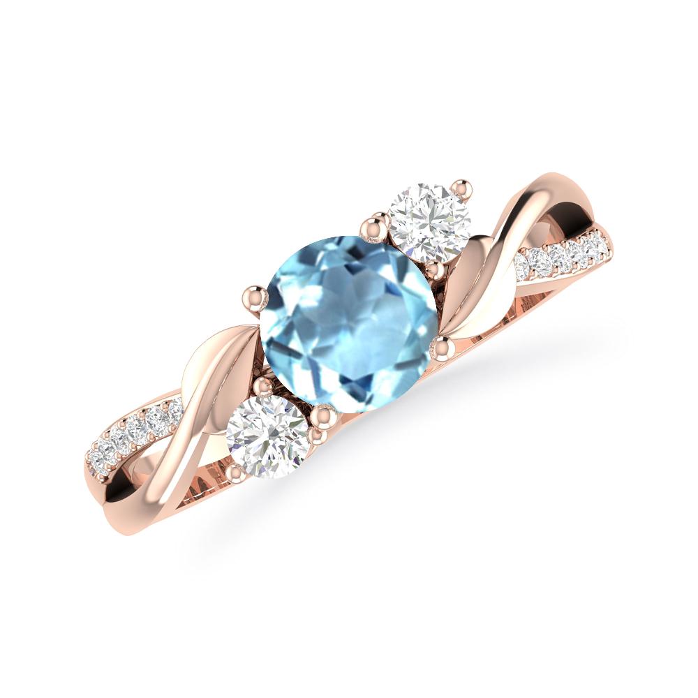 Rose Gold - Aquamarine