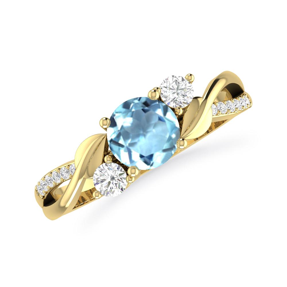 Yellow Gold - Aquamarine