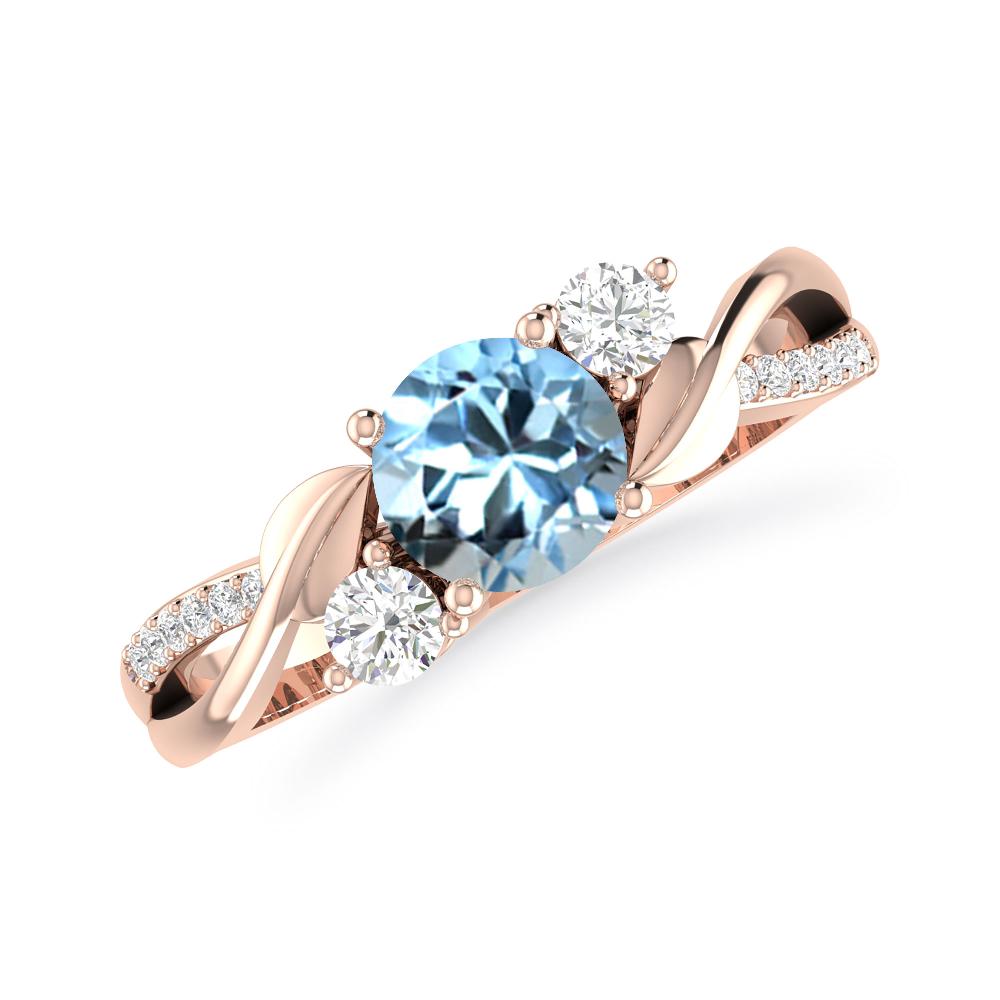 Rose Gold - Aquamarine