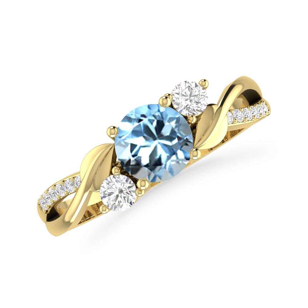 Yellow Gold - Aquamarine
