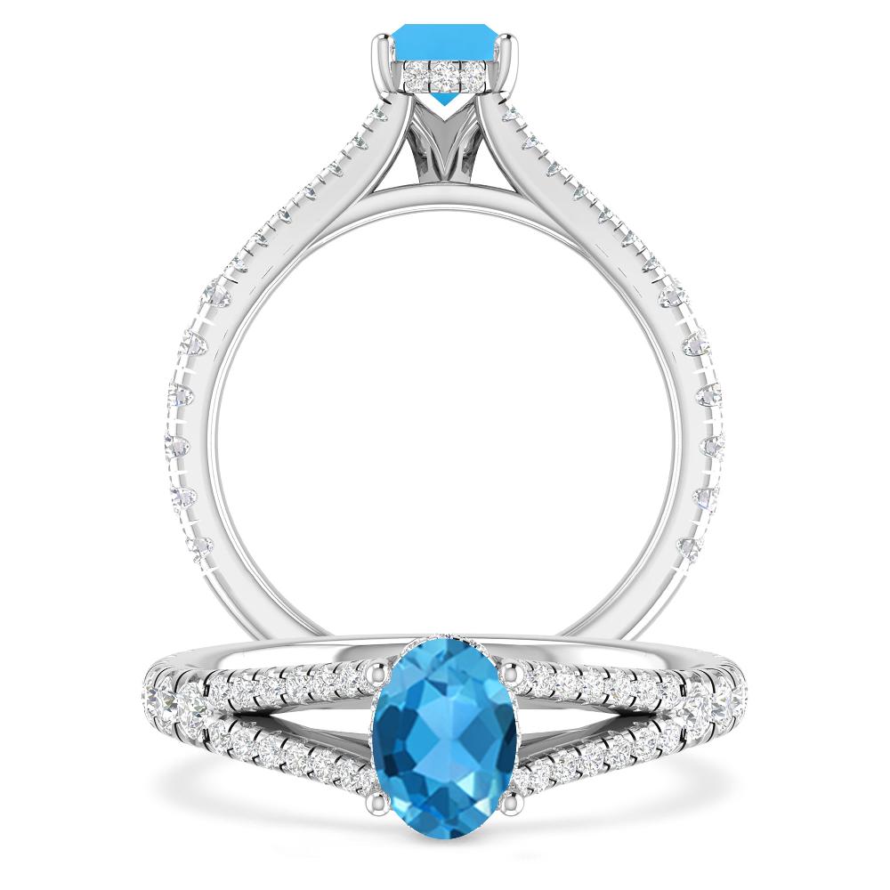 White Gold - Blue Topaz