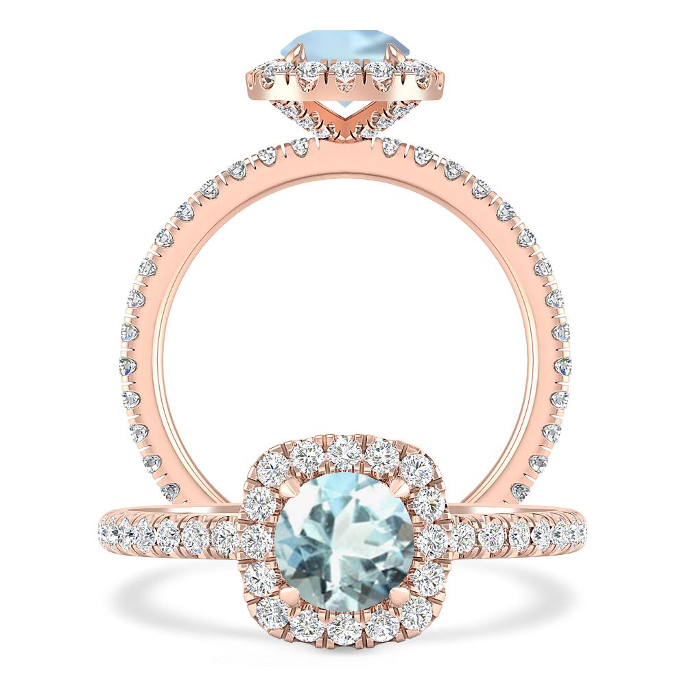 Rose Gold - Aquamarine