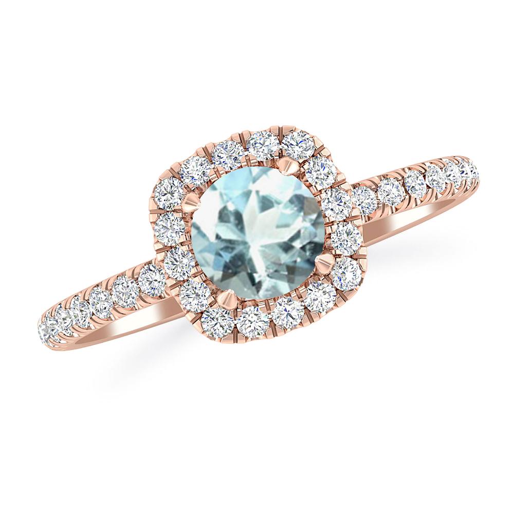 Rose Gold - Aquamarine