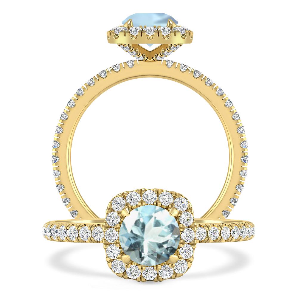 Yellow Gold - Aquamarine