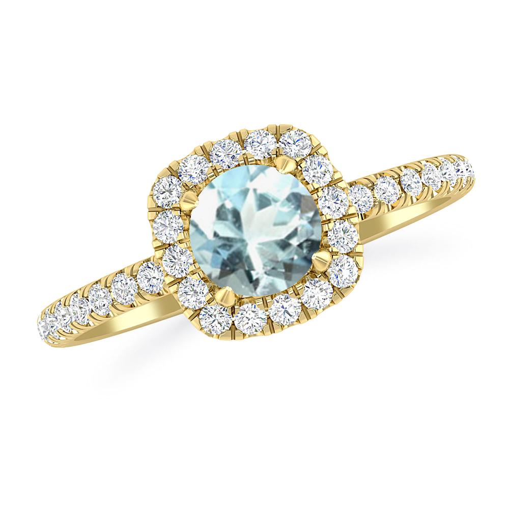 Yellow Gold - Aquamarine