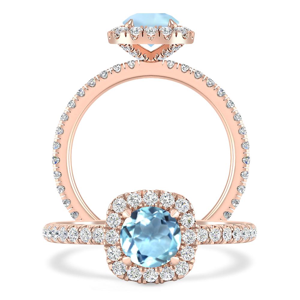 Rose Gold - Aquamarine