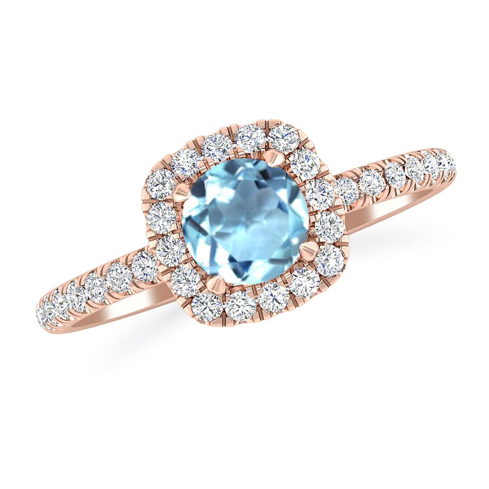 Rose Gold - Aquamarine