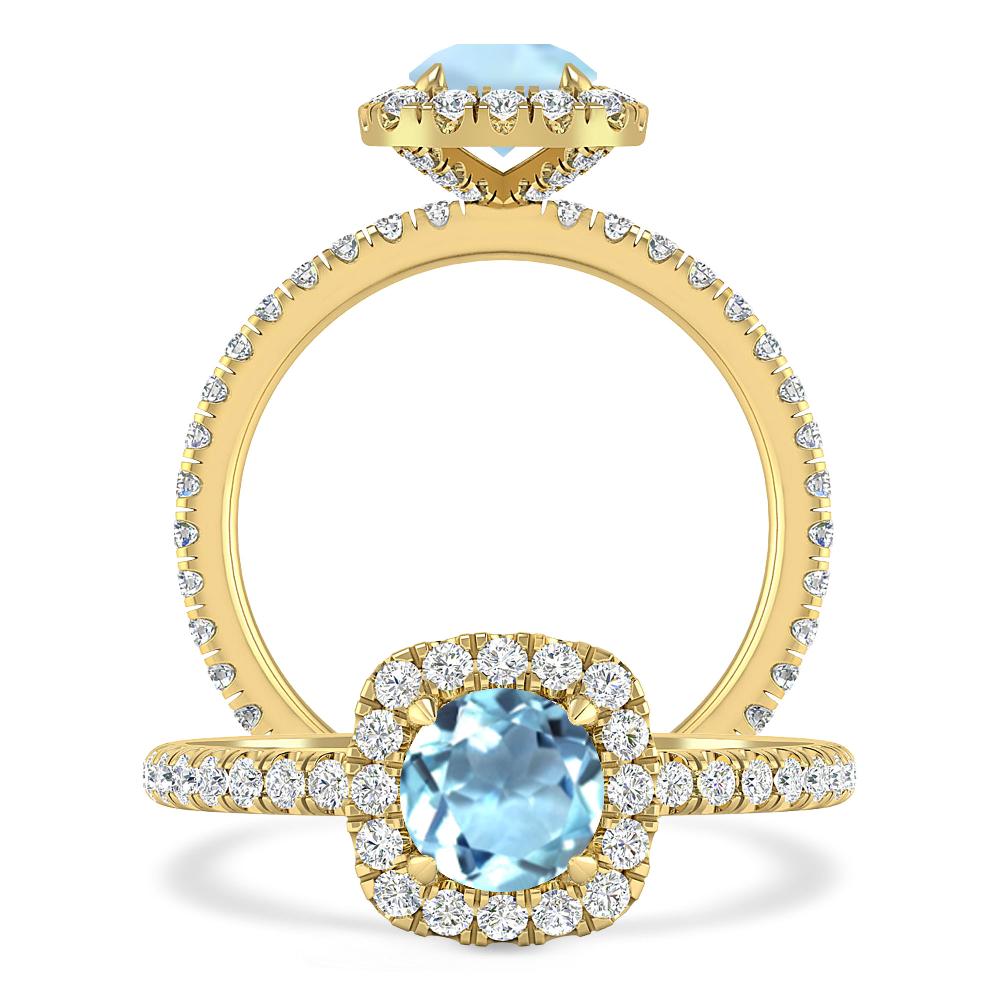 Yellow Gold - Aquamarine