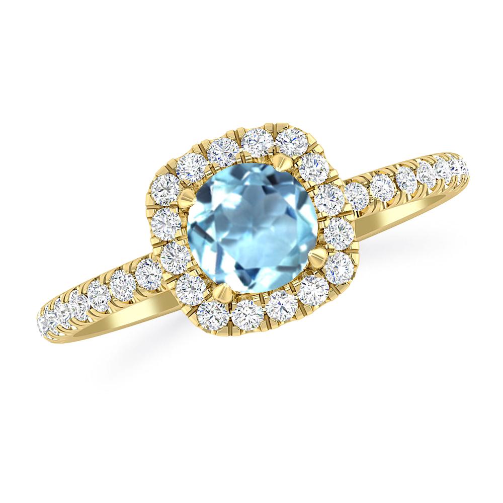 Yellow Gold - Aquamarine