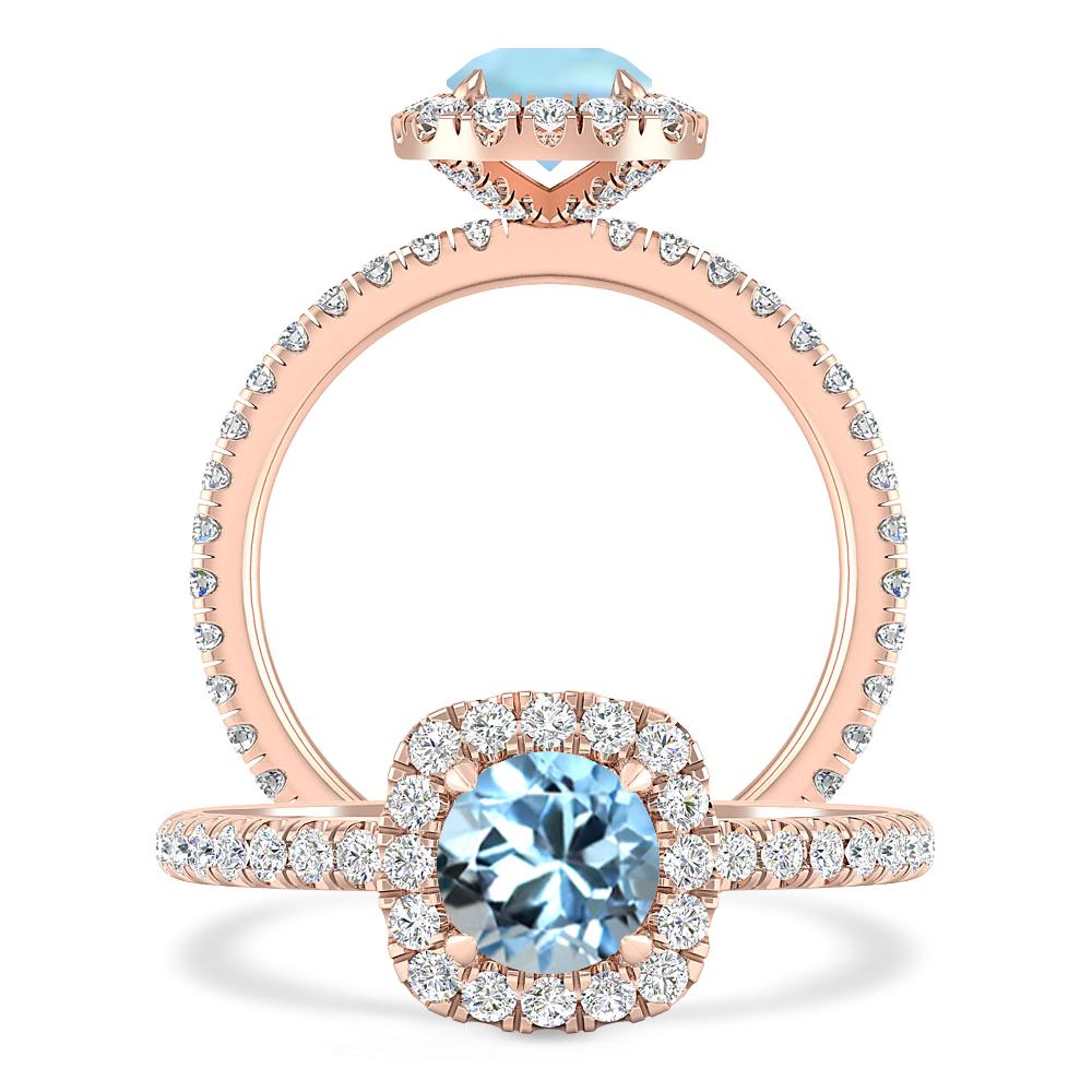 Rose Gold - Aquamarine