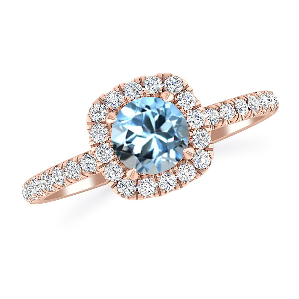Rose Gold - Aquamarine