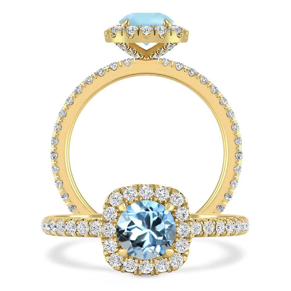 Yellow Gold - Aquamarine