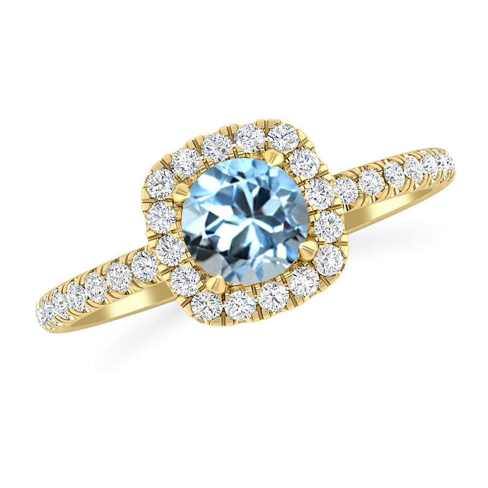 Yellow Gold - Aquamarine