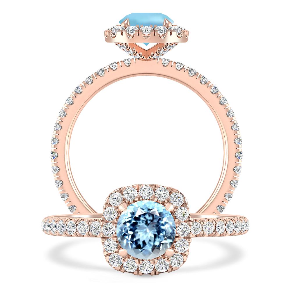 Rose Gold - Aquamarine