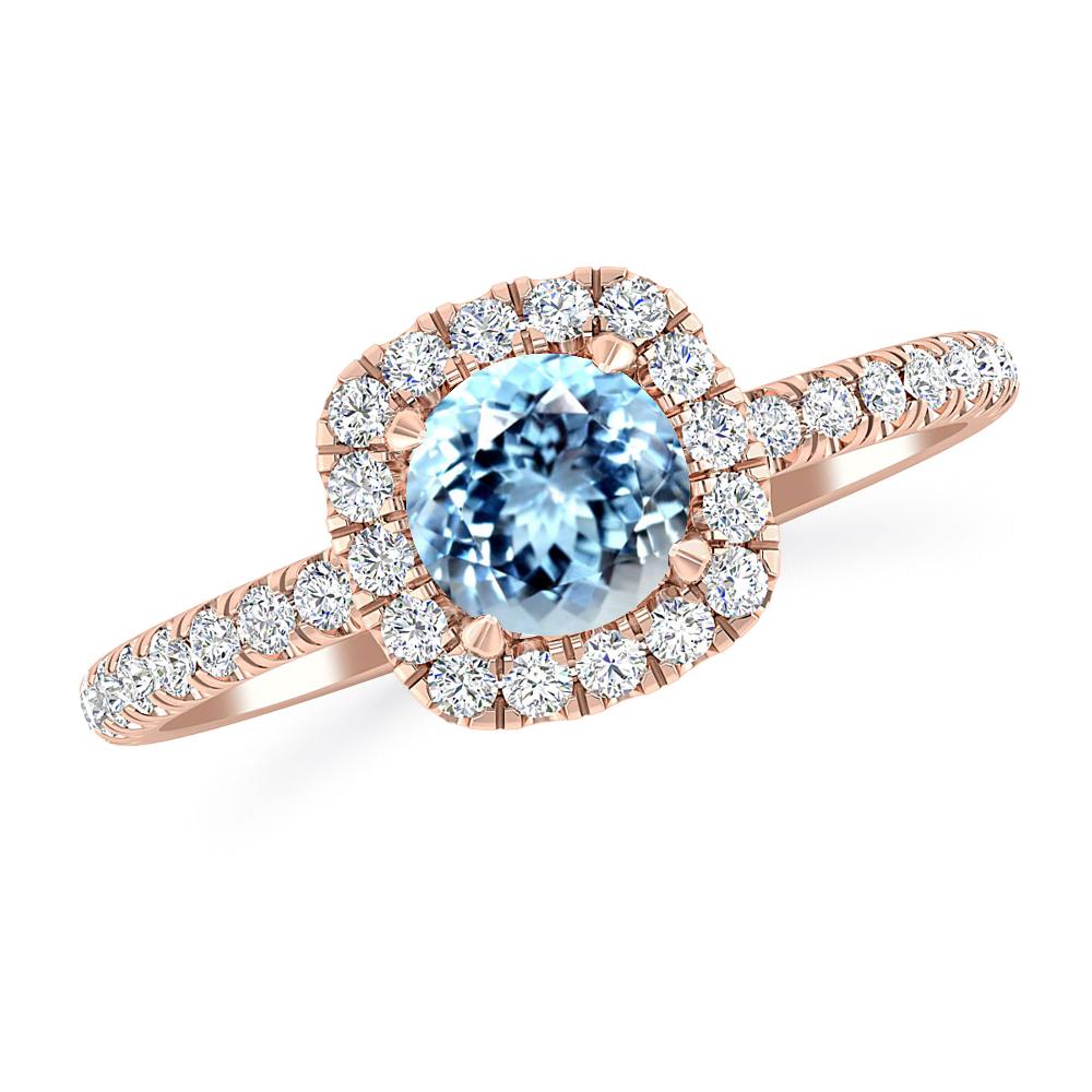 Rose Gold - Aquamarine
