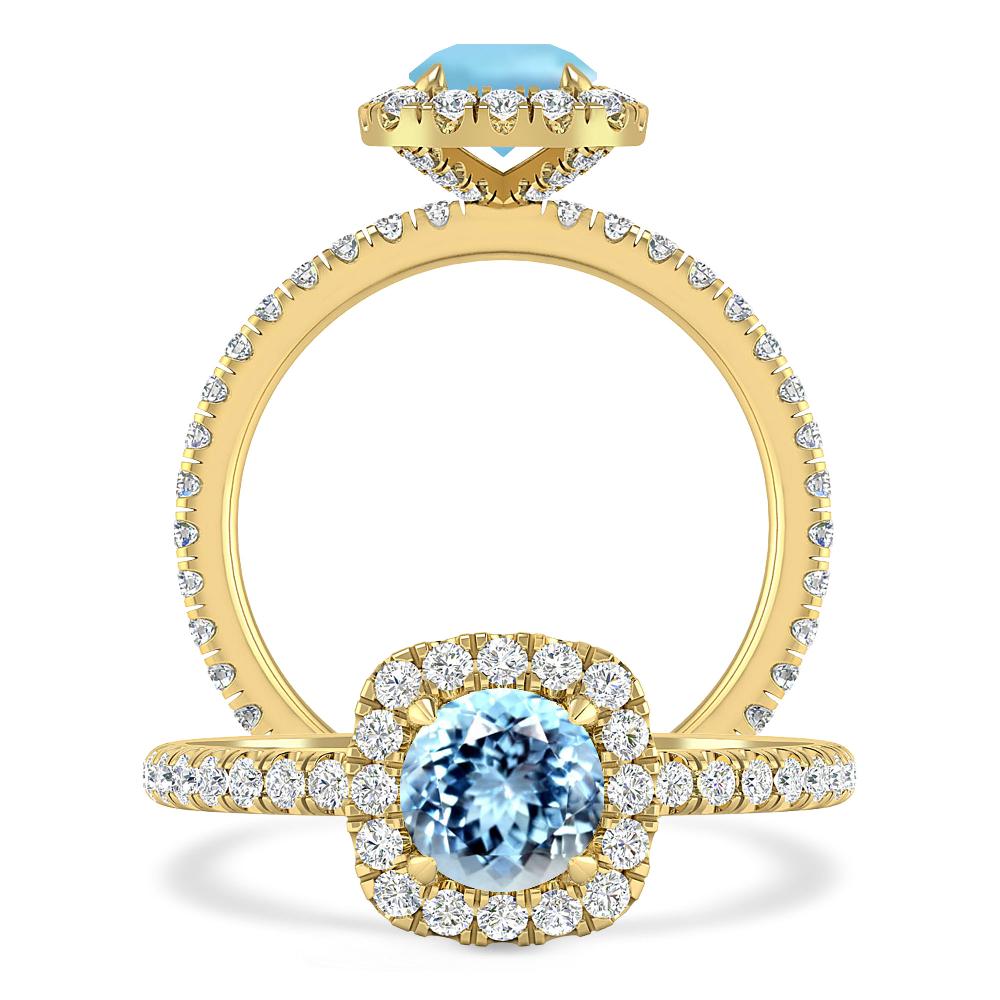 Yellow Gold - Aquamarine