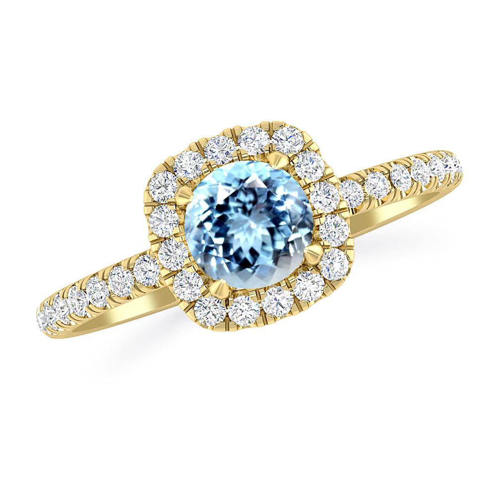Yellow Gold - Aquamarine