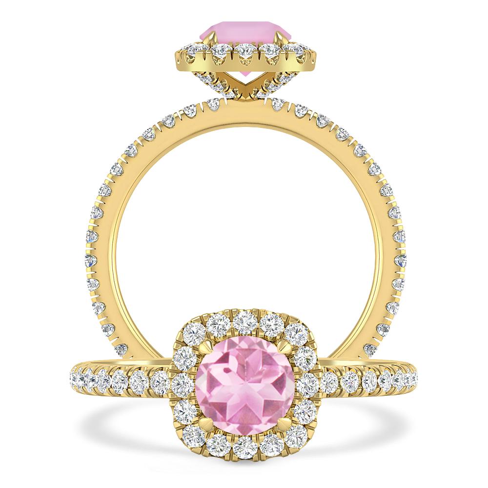 Yellow Gold - Pink Tourmaline