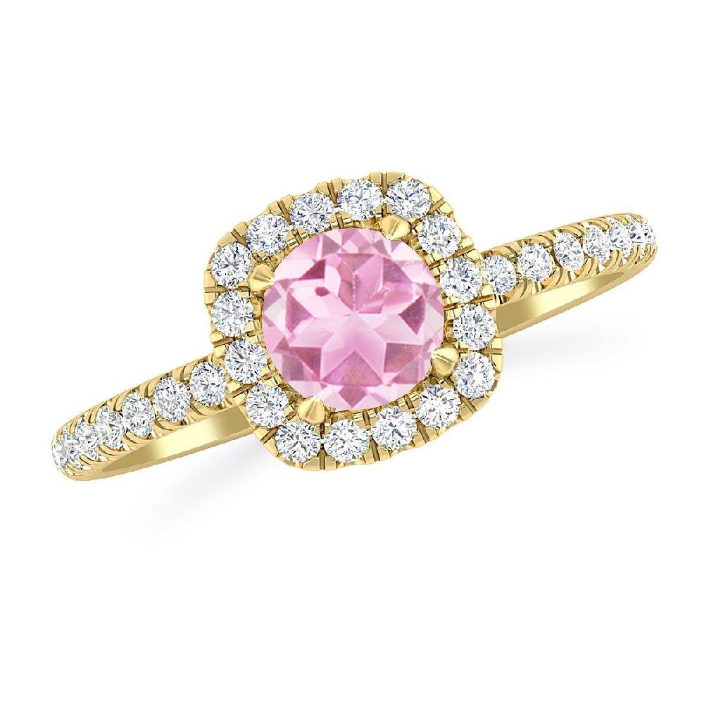 Yellow Gold - Pink Tourmaline