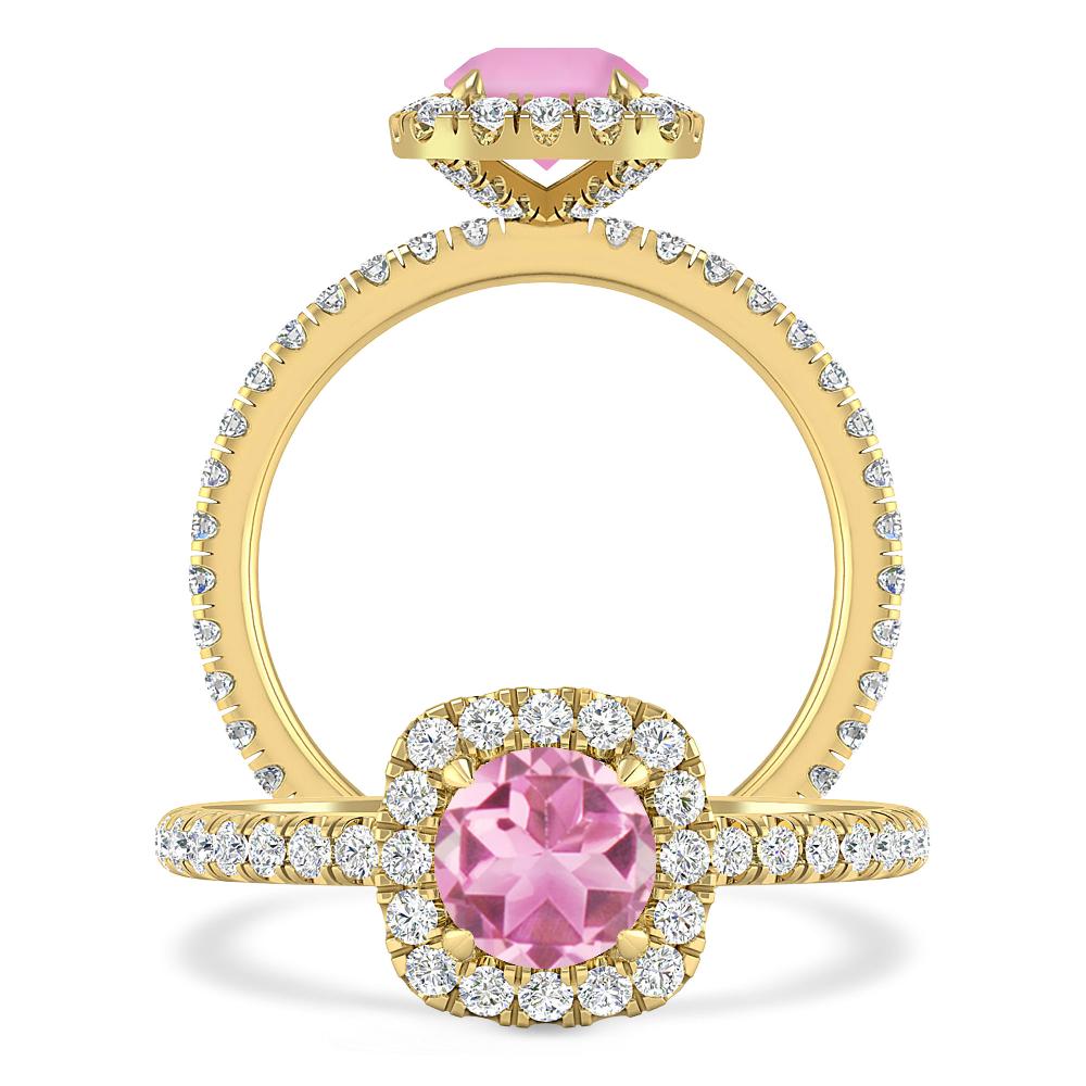 Yellow Gold - Pink Tourmaline