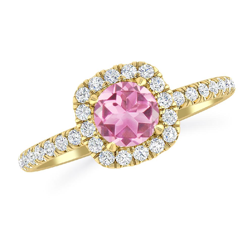 Yellow Gold - Pink Tourmaline