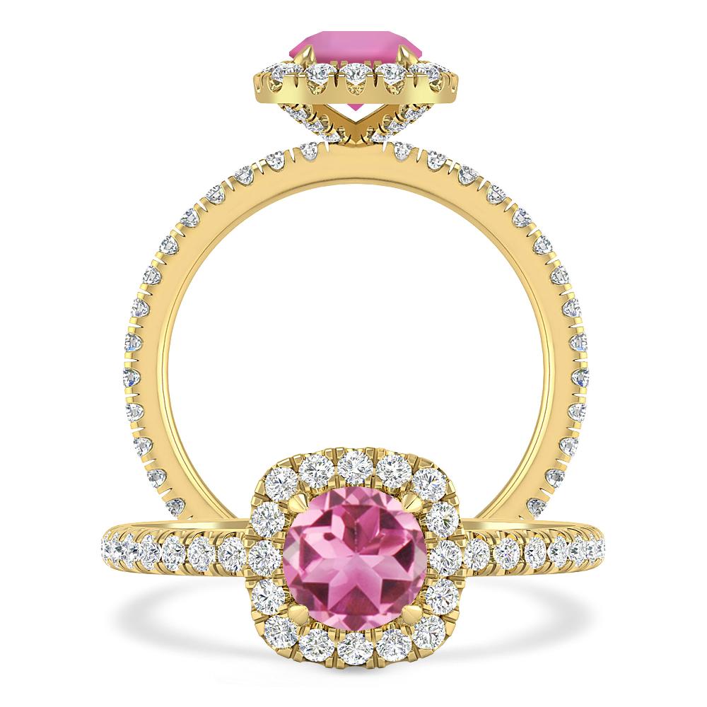 Yellow Gold - Pink Tourmaline