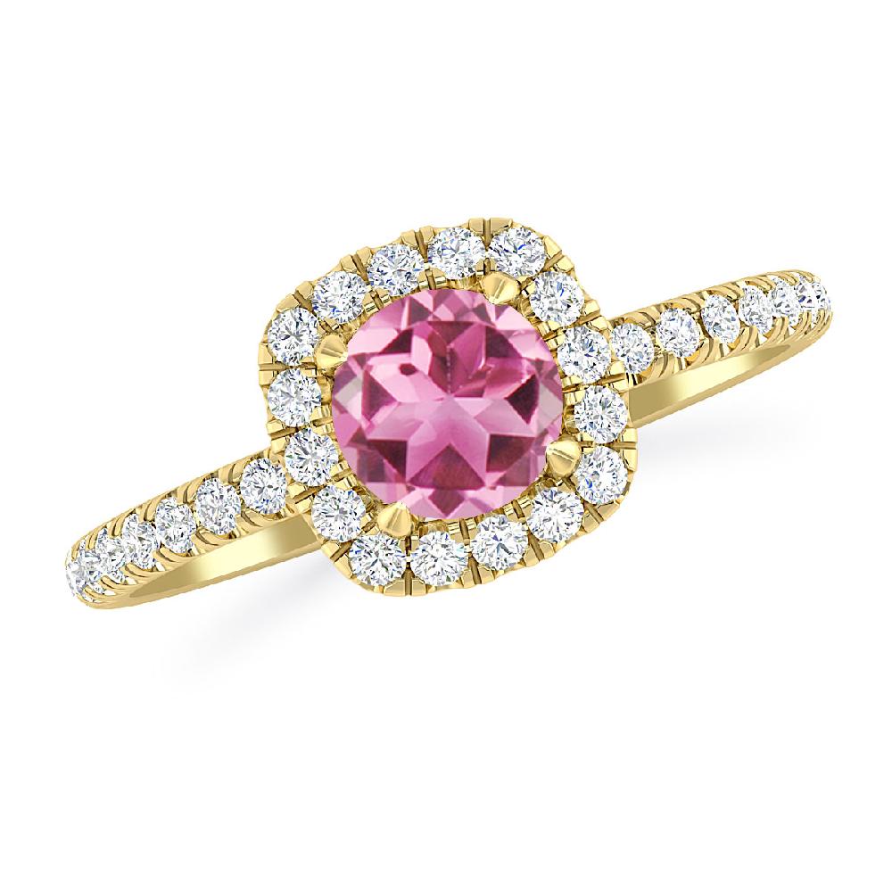 Yellow Gold - Pink Tourmaline
