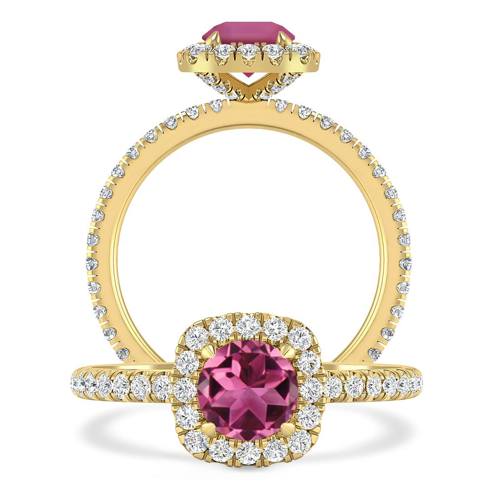 Yellow Gold - Pink Tourmaline